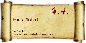 Huss Antal névjegykártya